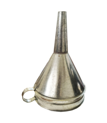 قیف فلزی ورق گالوانیزه سایز متوسط 30cm توری دار