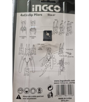 ست انبر خار باز کن سر صاف و سر کج INGCO مدل HCCP016