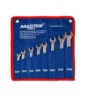 آچار 8 پارچه 8 تا 19 یک سر تخت یک سر رینگی مستر MASTER مدل MT110-8