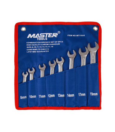 آچار 8 پارچه 8 تا 19 یک سر تخت یک سر رینگی مستر MASTER مدل MT110-8