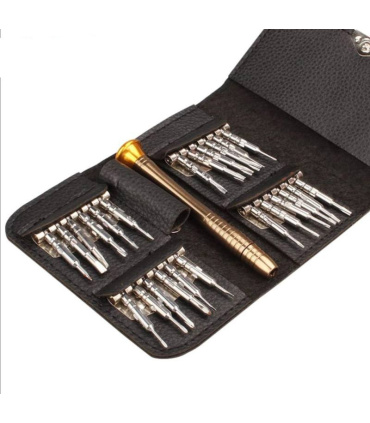 ست  پیچ گوشتی 25 عددی تعمیر موبایل با کیف چرمی مدل 25PCS