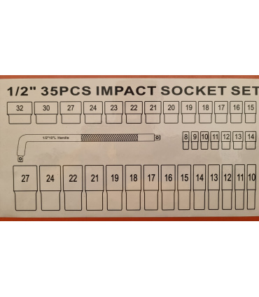 جعبه باز :جعبه بکس 35 پارچه فشار قوی بلند و کوتاه درایو 1/2 دانگیت DONGATE