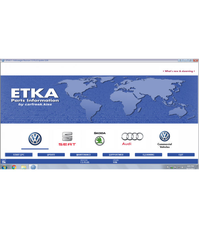نرم افزار Audi- Volkswagen - Skoda - Seat ETKA - نرم افزار قطعه یابی و لیست شماره فنی -نرم افزار ای تی کی آ ETKA بانک اطلاعاتی ق