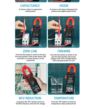 مولتی متر کلمپی دیجیتالی اتورنج هوشمند ANENG مدل ST211