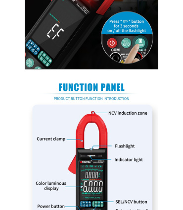 مولتی متر کلمپی دیجیتالی اتورنج هوشمند ANENG مدل ST211