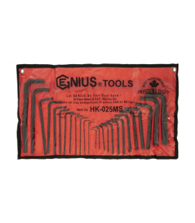 ست آچار آلن بلند 25 عددی اینچ و میلیمتر جنیوس GENIUS مدل HK-025MS