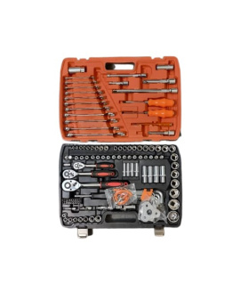 جعبه بکس 121 پارچه درایوهای 1/2-3/8-1/4 اینچ کروم وانادیوم V.A.N.A.D.I.O.M