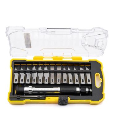 کاتر قلمی بدنه فلزی به همراه 13 تیغ یدک