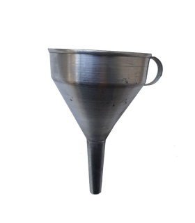 قیف فلزی ورق گالوانیزه سایز کوچک 15cm توری دار