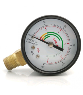 گیج باد کمپرسور ناتالی NATALY مدل 10 بار  ( مانومتر - درجه باد )
