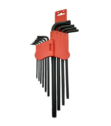 آچار آلن بلند ستاره ای 10 عددی T9تاT55 روکارتی سوراخدار جنیوس GENIUS مدل SK-010T