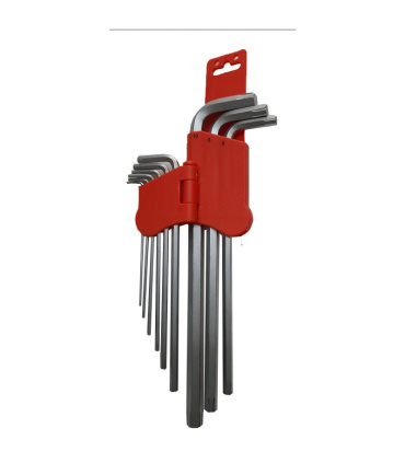 آچار آلن بلند شش گوش 9 عددی روکارتی ضد لغزش جنیوس GENIUS مدل HK-009ASM