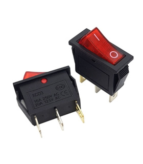 کلید راکر بزرگ باریک چراغدار دو حالته 3 پین  KCD3-101N