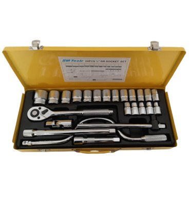 جعبه بکس 24 پارچه درایو 1/2 سانتولز SUNTOOLS مدل ST-7124H طرح هنس