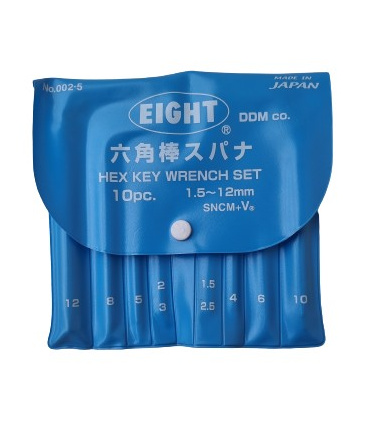 آلن کیفی 10 عددی کوتاه 1.5 تا 12میلیمتر ایت EIGHT مدل 002-5 ژاپن