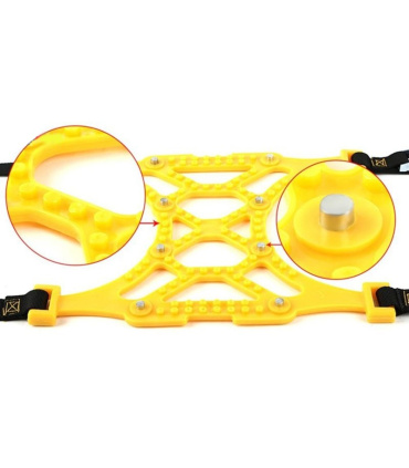 زنجیر چرخ ویژه تایرپهن آفرود کمری ژله‌ای6عدد دندانه فلزی باکیف ولوازمGOOD ROAD