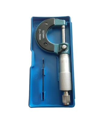 میکرومتر خارج سنج بازه 0-25 میلیمتر سری هانتر کد DC-250 | رنگ آبی یا لجنی