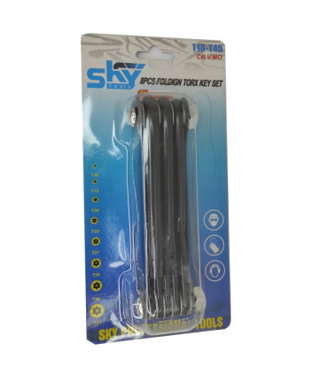 آچار آلن ستاره ای T چاقویی بزرگ 8 عددی اسکای SKY مدل T10-T45