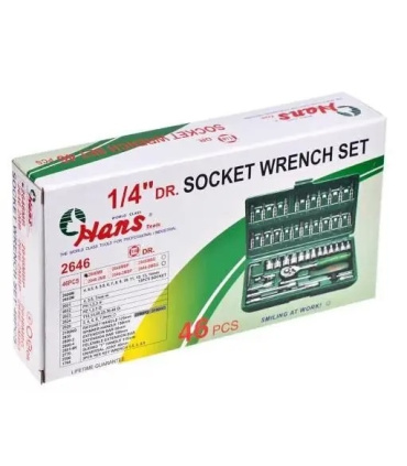 جعبه بکس 46 پارچه هواگیری حرفه ای درایو 1/4 هنس HANS مدل 2646MB