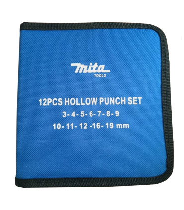 مجموعه 12 عددی سنبه واشر بر کیفی میتا MITA آبی (پانچ واشر بر دستی)