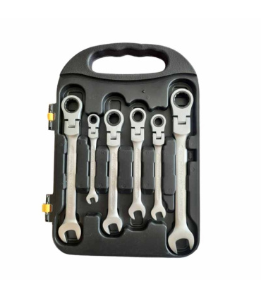 ست آچار 7 عددی یکسر تخت و رینگ جغجغه ای سرتاشو ELAPOID TOOLS