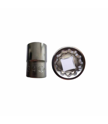 بکس کوتاه سایز 19 میلیمتر 12پر درایو 1/2 جنیوس GENIUS مدل 473824 (سایز اینچی 3/4 )