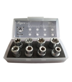 جعبه بکس E ای 8 پارچه درایو 1/2 TIIGER TOOLS
