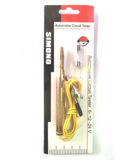 تست لامپ ، فیوز و تستر سیم کشی برنجی 6 تا 24 ولت سیموند با لامپ یدک