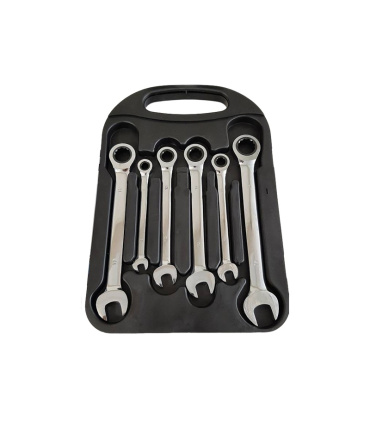 ست آچار 7 عددی یکسر تخت و رینگ جغجغه ای 72دنده SMTC