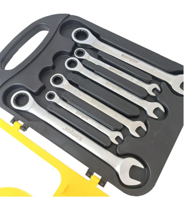 ست آچار 7 عددی یکسر تخت و رینگ جغجغه ای کنیوس kenyos