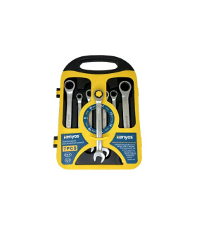 ست آچار 7 عددی یکسر تخت و رینگ جغجغه ای کنیوس kenyos