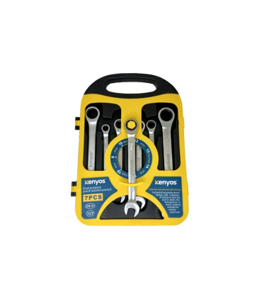 ست آچار 7 عددی یکسر تخت و رینگ جغجغه ای کنیوس kenyos