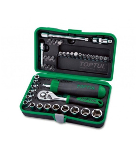 جعبه بکس و بیت پیچگوشتی 41 پارچه درایو 1/4 تاپ تول TOPTUL مدل GADW4102