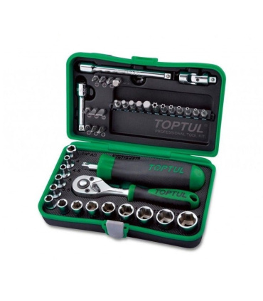 جعبه بکس و بیت پیچگوشتی 41 پارچه درایو 1/4 تاپ تول TOPTUL مدل GADW4102