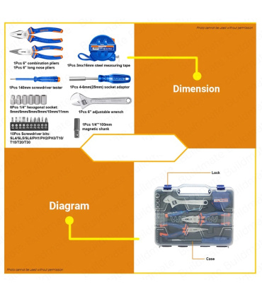 ست جعبه ابزار 23 پارچه وادفو WADFOW  مدل WHS2B23