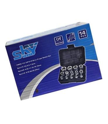 جعبه بکس 14 پارچه ای E درایو 1/4 - 3/8 - 1/2 اسکای SKY