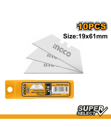 تیغ کاتر ذوزنقه ای 10 عددی اینکو INGCO مدل HUKB61001