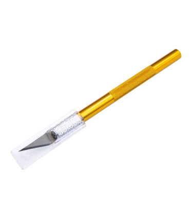 کاتر قلمی بدنه فلزی طلایی