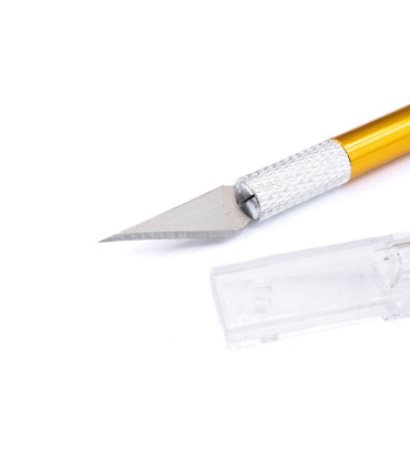 کاتر قلمی بدنه فلزی طلایی