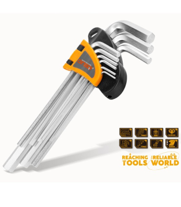 ست آلن بلند H شش گوش 9 عددی روکارتی کمری  L دینگی DINGQI مدل 17122A