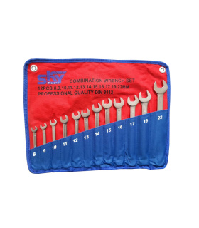 ست آچار 12 عددی یکسر تخت و رینگی 8تا22 اسکای SKY مدل ST-4600-12