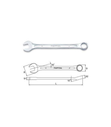 آچار سایز 10 یکسر تخت و یکسر رینگ تاپ تول TOPTUL مدل AAEB1010