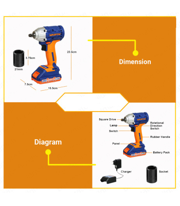 بکس شارژی 20 ولت وادفو WADFOW مدل WCD1512