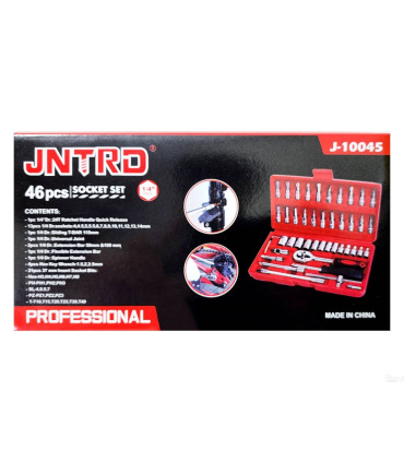 جعبه بکس 46 پارچه حرفه‌ای درایو 1/4اینچ جیانترد JNTRD (گرید A)