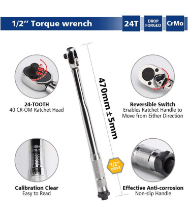 آچار ترکمتر 2000 جغجغه ای 28الی210 نیوتن درایو 1/2 ساتاوین SATAVIN مدل 7185 | فروش همکاری