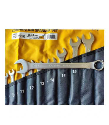 ست آچار 10 عددی یکسر تخت و یکسر رینگی سایز 8تا24 دینگی DINGQI مدل 1010110