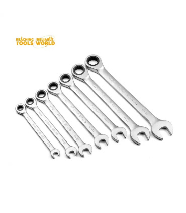 ست آچار 7 عددی یکسر تخت و رینگ جغجغه ای دینگی DINGQI مدل 15001