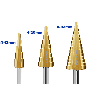 ست مته مخروطی 3 عددی فلز وادفو WADFOW مدل WJD3401 مته کاجی