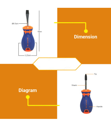 پیچ گوشتی مشتی دو عددی دوسو و چهارسو وادفو WADFOW مدل WSS1202