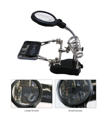 گیره مونتاژ ذره بین دار به همراه پایه هویه TE-801